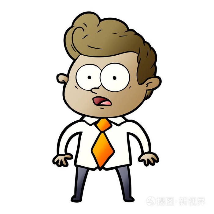 卡通凝视人的矢量插图