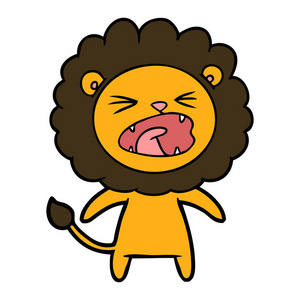动画片愤怒的狮子的矢量例证