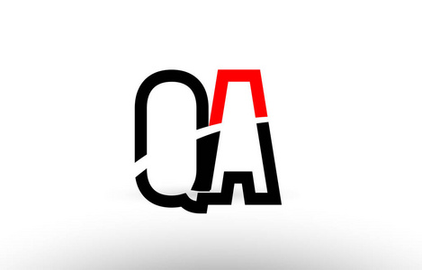 黑色白色字母 qa q 徽标图标设计