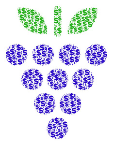 葡萄拼贴的美元和点