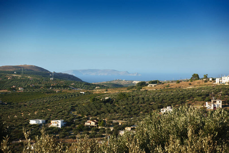 农业领域和山, 克里特岛, 希腊