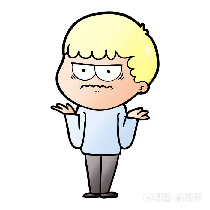 矢量图的卡通愤怒的男人