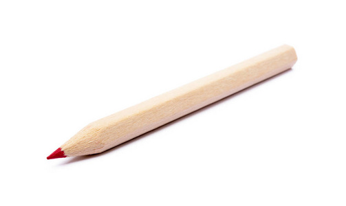 白色背景的木制彩色普通铅笔