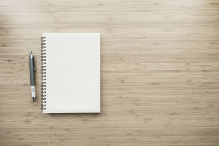 服务台背景上的空白笔记本