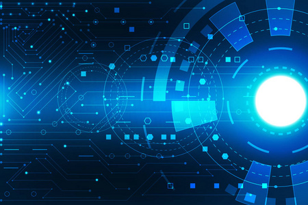深蓝抽象抽象技术概念电路板数字深蓝彩色高科技背景照片