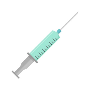 注射器疫苗图标, 扁平型