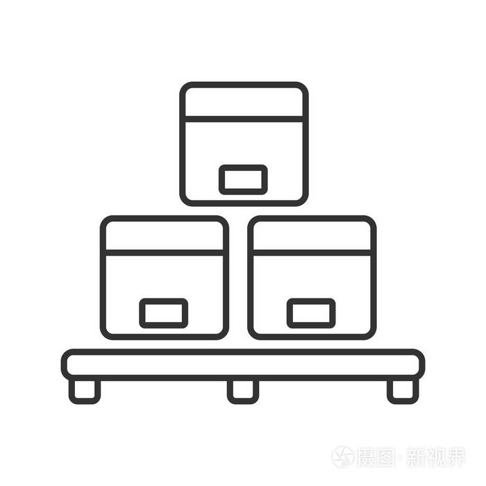 纸板盒上托盘线形图标白色背景插画-正版商用图片0o8y0b-摄图新视界