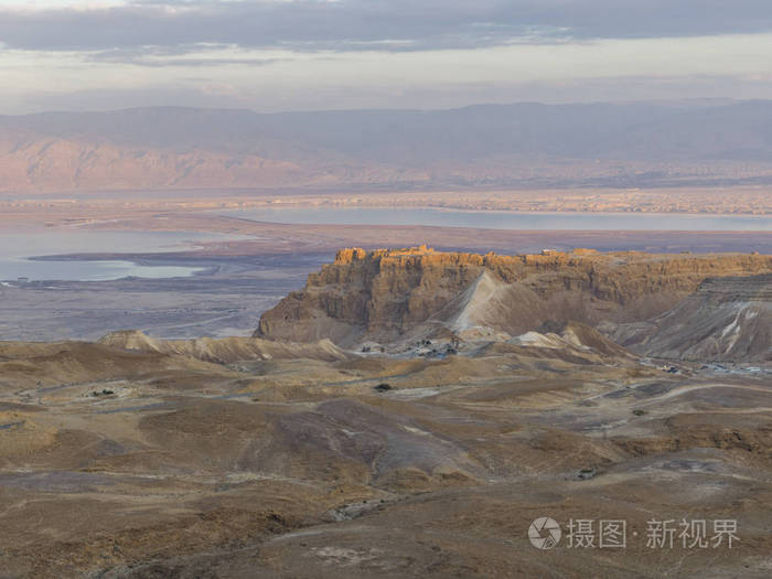 沙漠马萨达犹太沙漠死海地区以色列的风景景观