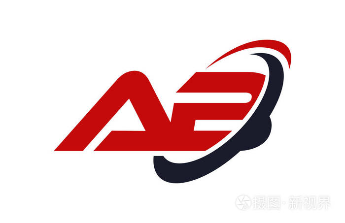 ab标志旋风椭圆红色字母矢量概念