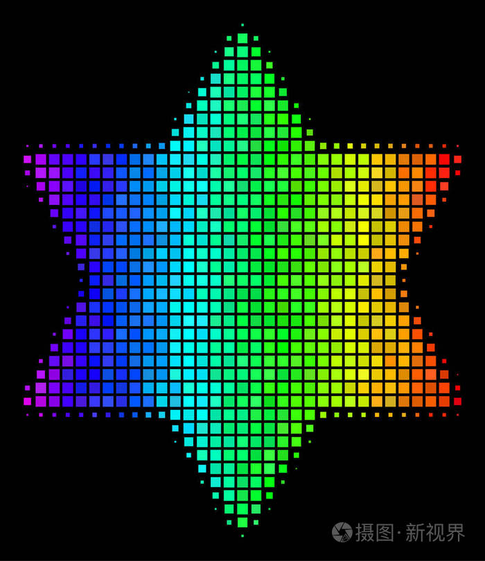 彩虹像素六尖星图标