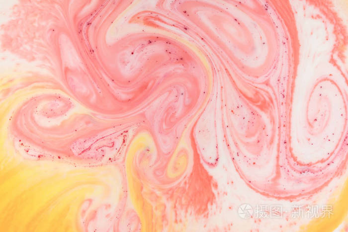 抽象背景与粉红色和橙色油漆