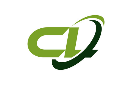 cl 徽标旋风椭圆绿色字母矢量概念照片
