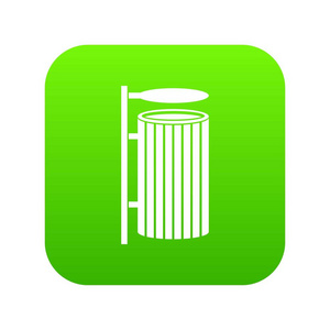 公共垃圾桶图标数字绿色