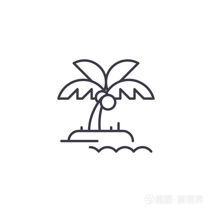 海岛线载体标志, 标志, 例证插画-正版商用图片0o988r-摄图新视界