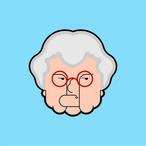 邪恶的祖母老巫婆.坏奶奶老太太生气了.矢量 il照片