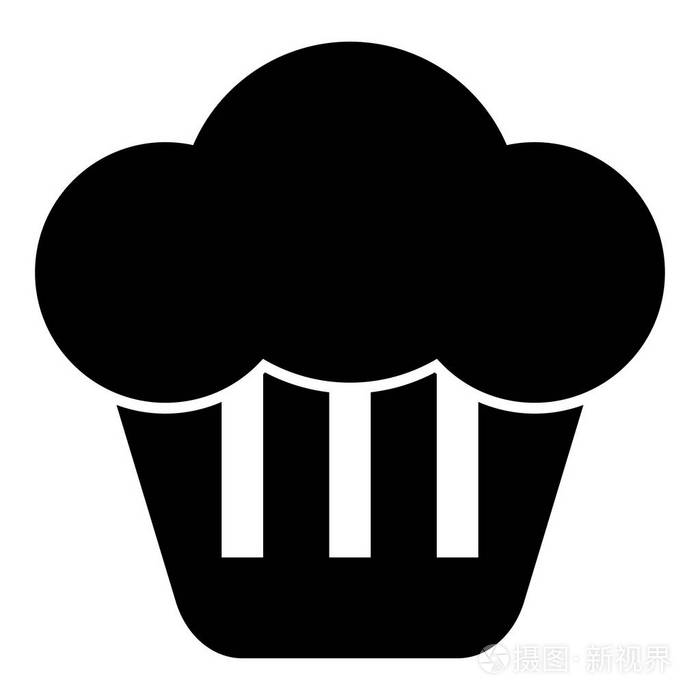 蛋糕图标黑色矢量插画平面样式简单图像