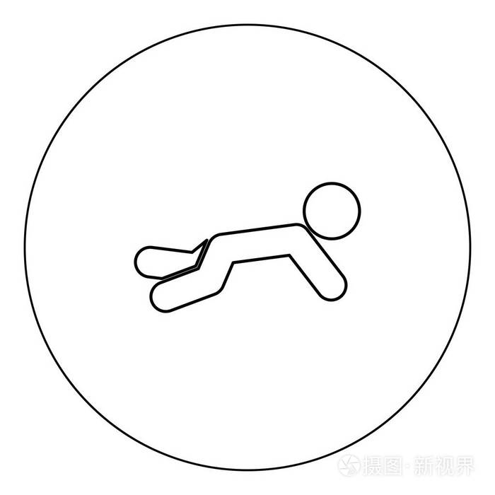爬行婴儿图标黑色在圆圈矢量插图隔离轮廓插画-正版商用图片0o9ca2-摄