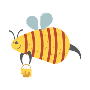 蜂蜜蜜蜂, 卡通人物, 矢量图像, 平面设计