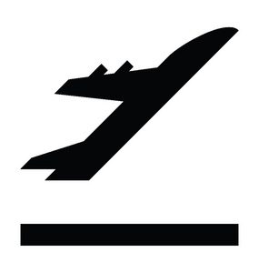 飞机起飞平面矢量图标图片