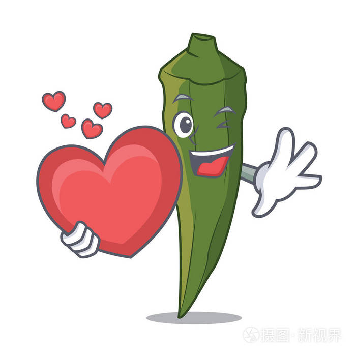 用心黄秋葵吉祥物卡通风格矢量插画插画-正版商用图片0o9gjg-摄图新视