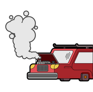 汽车抛锚了.打开引擎盖.发动机开始沸腾.矢量 illust照片