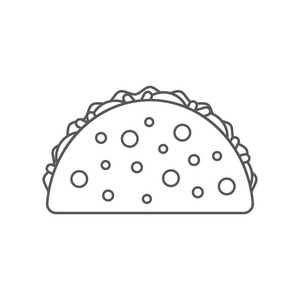 塔可墨西哥食物.传统的墨西哥卷饼,从背景中分离.炸玉米饼快餐照片