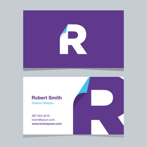 与名片模板标识字母R。矢量图形设计元素用于公司徽标