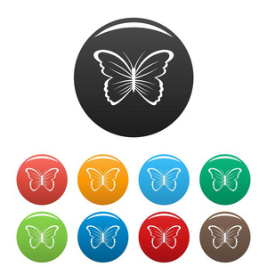 蝴蝶在自然中图标设置颜色向量