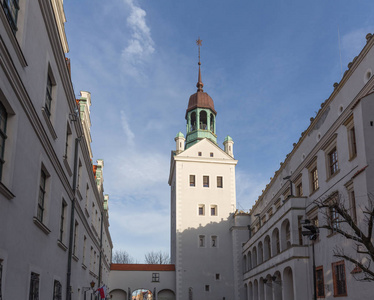什切青在波兰或城堡和历史部分的看法