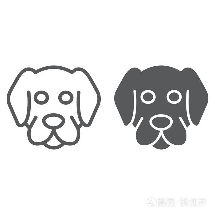 哺乳动物符号矢量图形,在白色背景上的线性模式,eps10插画-正版商用