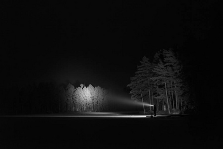 美丽的深雪冬夜照片