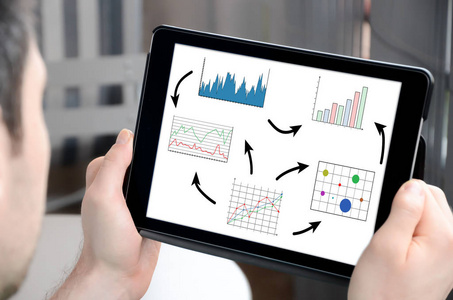 在平板电脑上的业务分析概念