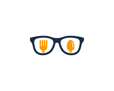 眼镜食品徽标图标设计