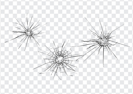 玻璃上有一组碎玻璃,裂缝,痕.高分辨率照片