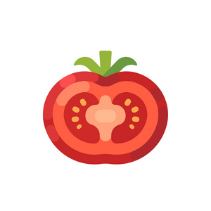 西红柿切成半扁的图标