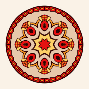 复古装饰元素.民族东方模式.奥斯曼图案.纹身设计.矢量彩色插图照片