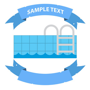 游泳池图标向量例证, 被隔绝在白色背景与地方为文本