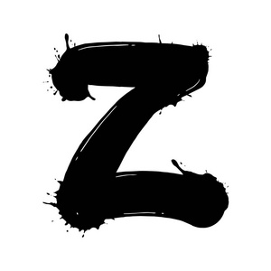 印迹字母 Z 黑色和白色矢量插图