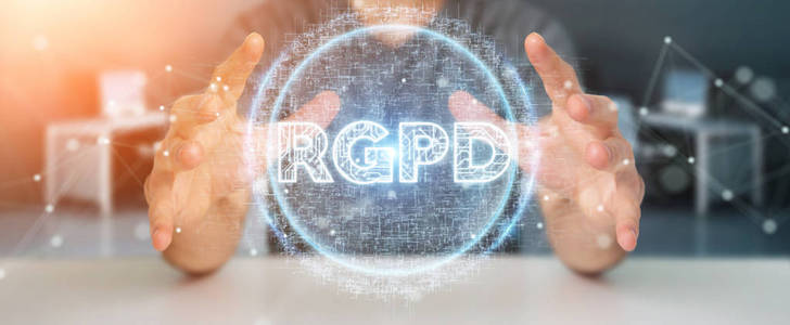 商人使用数字 Gdpr 接口3d 渲染