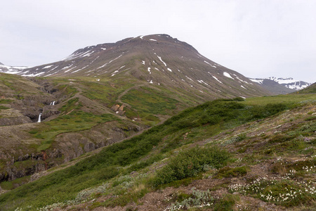 冰岛山风景。春天美丽的风景