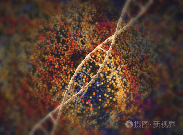 已损坏的核糖核酸或 dna 链.3d 插图