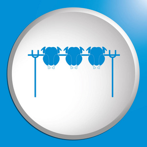 烤鸡肉图标。矢量图案