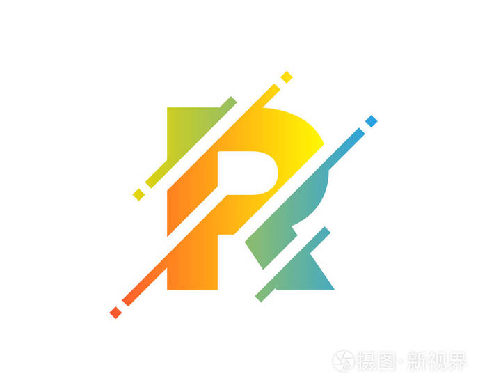 数字字母 r 像素图标徽标设计元素