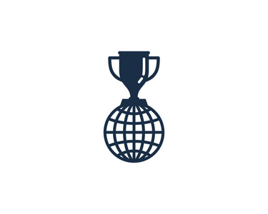 优胜者全球奖杯图标标志设计元素