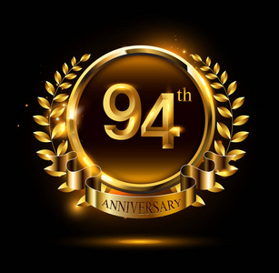 94年金黄周年纪念标志在黑背景