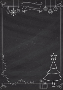 竖向圣诞节黑板边框图片