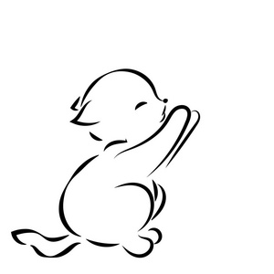 黑色的轮廓的猫图片-黑色的轮廓的猫素材-黑色的轮廓的猫插画-摄图新