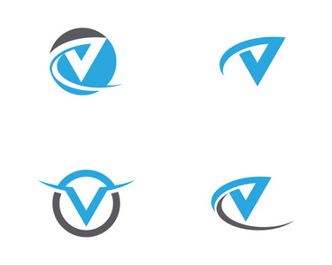 V 字母 Logo 模板矢量图标插画