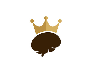 大脑国王徽标图标设计图片