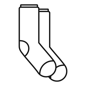 冬季袜子图标, 轮廓样式